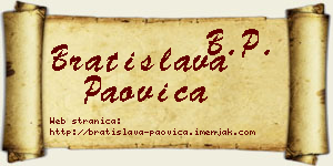 Bratislava Paovica vizit kartica